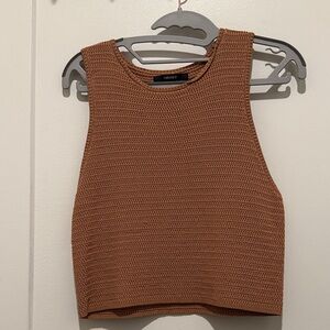 Forever 21 Tan Sleeveless Knit Crop Top